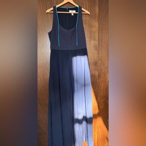 Badgley Mischka Navy Dress with Teal Highlights purchased at Lord and Taylor NYC